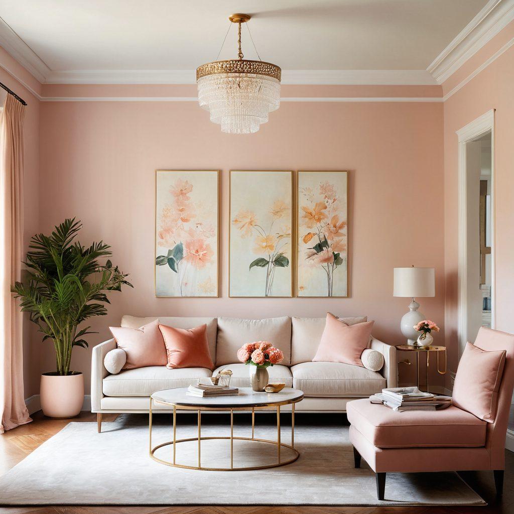 A stylish home interior showcasing elegant and aesthetic repair solutions, like a beautifully fixed up wall with subtle wallpaper, modern lighting fixtures, and chic furniture arrangements. Include tools like sleek screwdrivers and decorative paint cans artfully positioned in the scene. The atmosphere should evoke a sense of effortless transformation and serenity. soft focus. warm lighting. minimalistic style. vibrant colors.